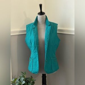 Talbots Quilted Teal Vest